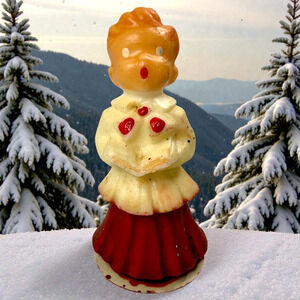 Vintage Gurley Candle Choir Boy Christmas Caroler Label USA Novelty 5" Unlit NOS